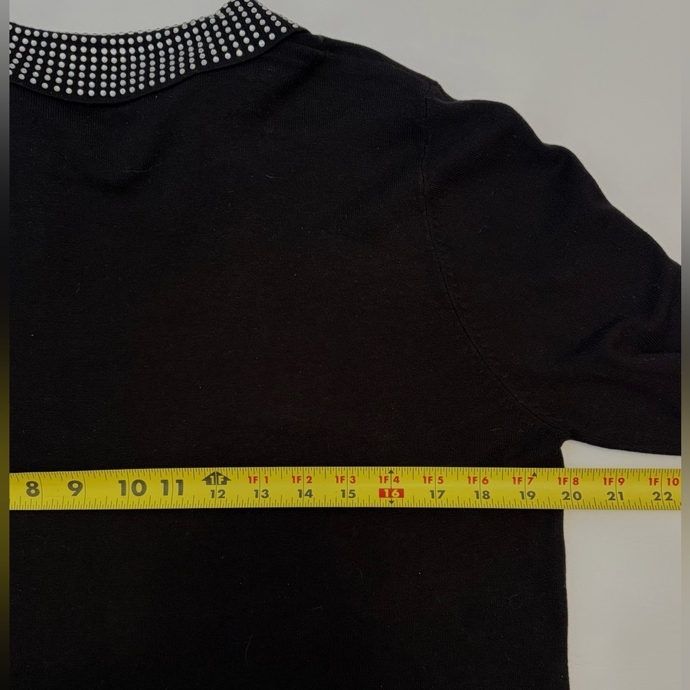 Liv Milano Women’s Sweater Collar Rhinestones embellished Black size Large - Picture 11 of 11
